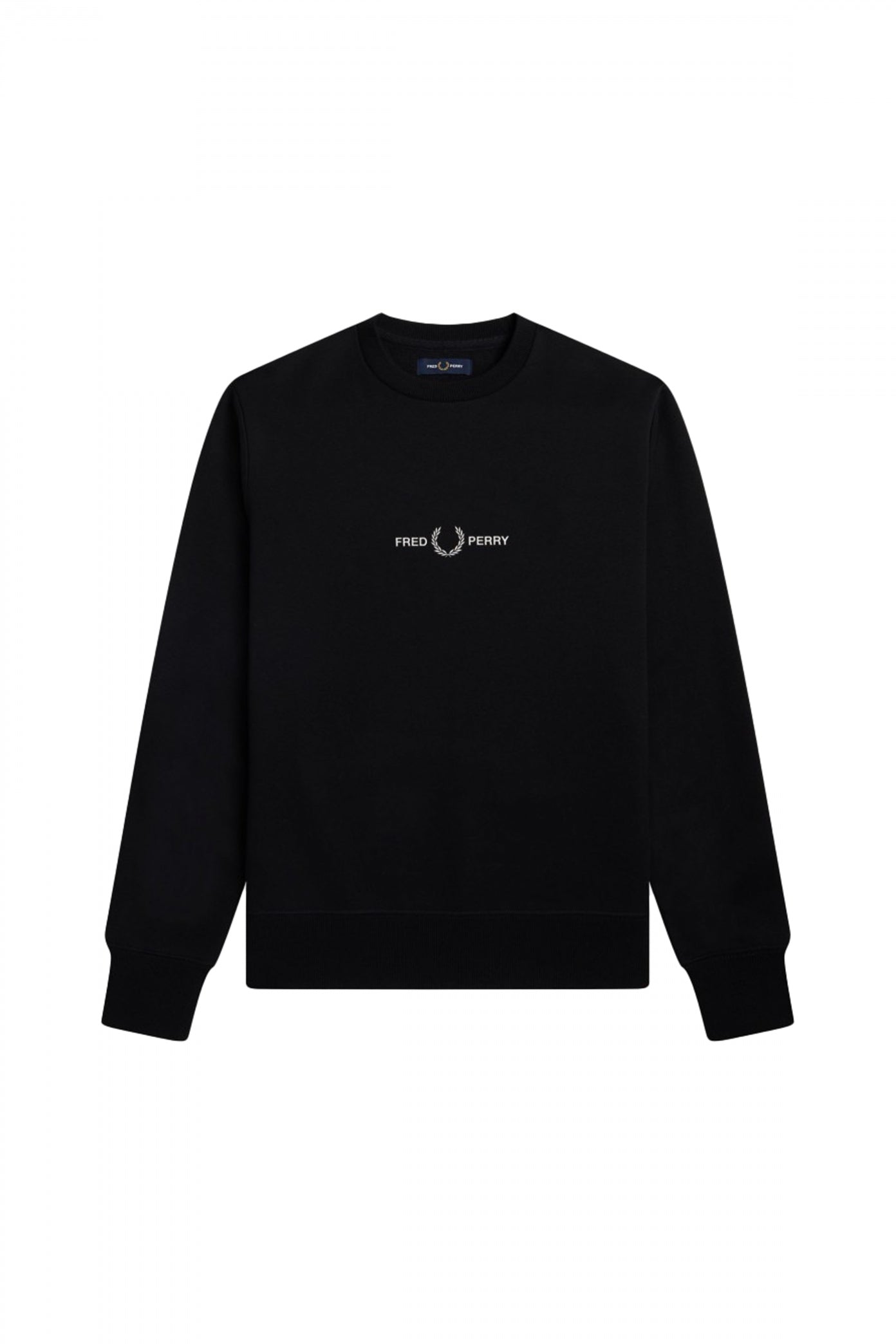FRED PERRY  EMBROIDERED SWEATSHIRT  en color NEGRO  (1)