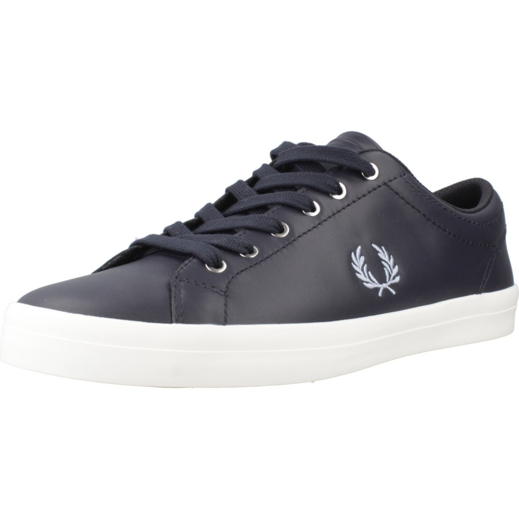 FRED PERRY BASELINE LEATHER en color AZUL  (1)