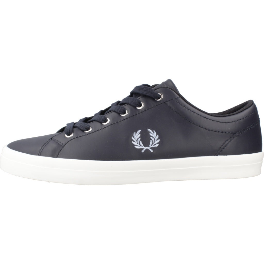 FRED PERRY BASELINE LEATHER en color AZUL  (2)