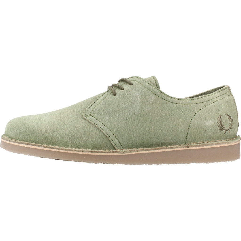 FRED PERRY  ZAPATO LINDEN SUEDE  en color VERDE  (2)