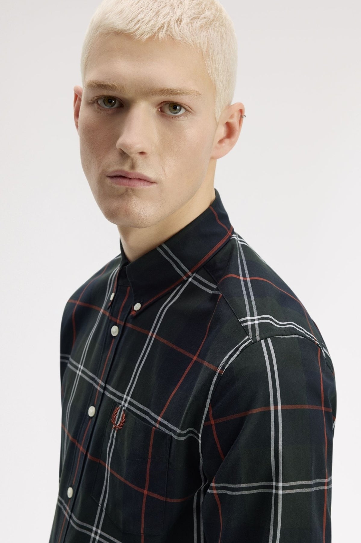 FRED PERRY POPLIN TARTAN SHIRT en color   (4)