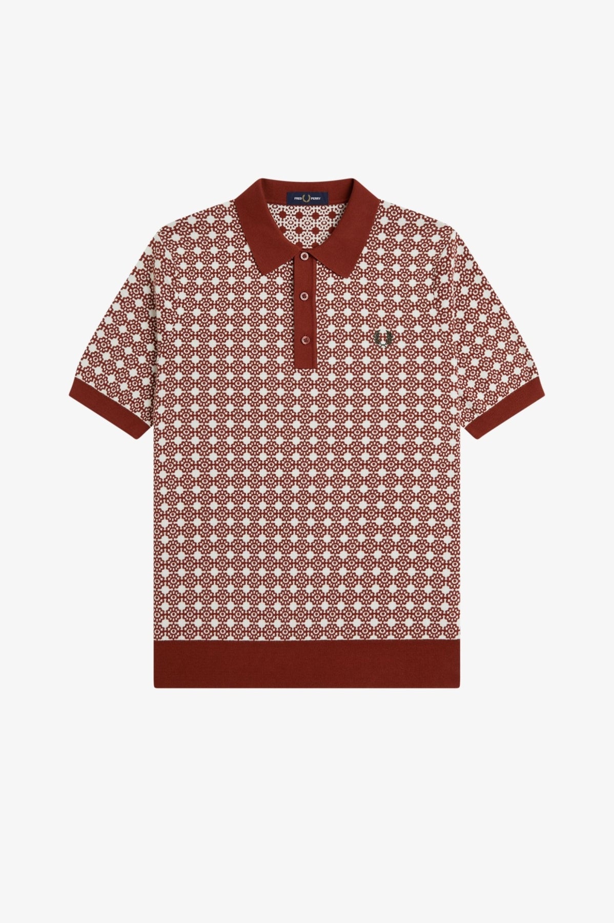 FRED PERRY FLORAL JACQUARD SHIRT en color MARRON  (4)