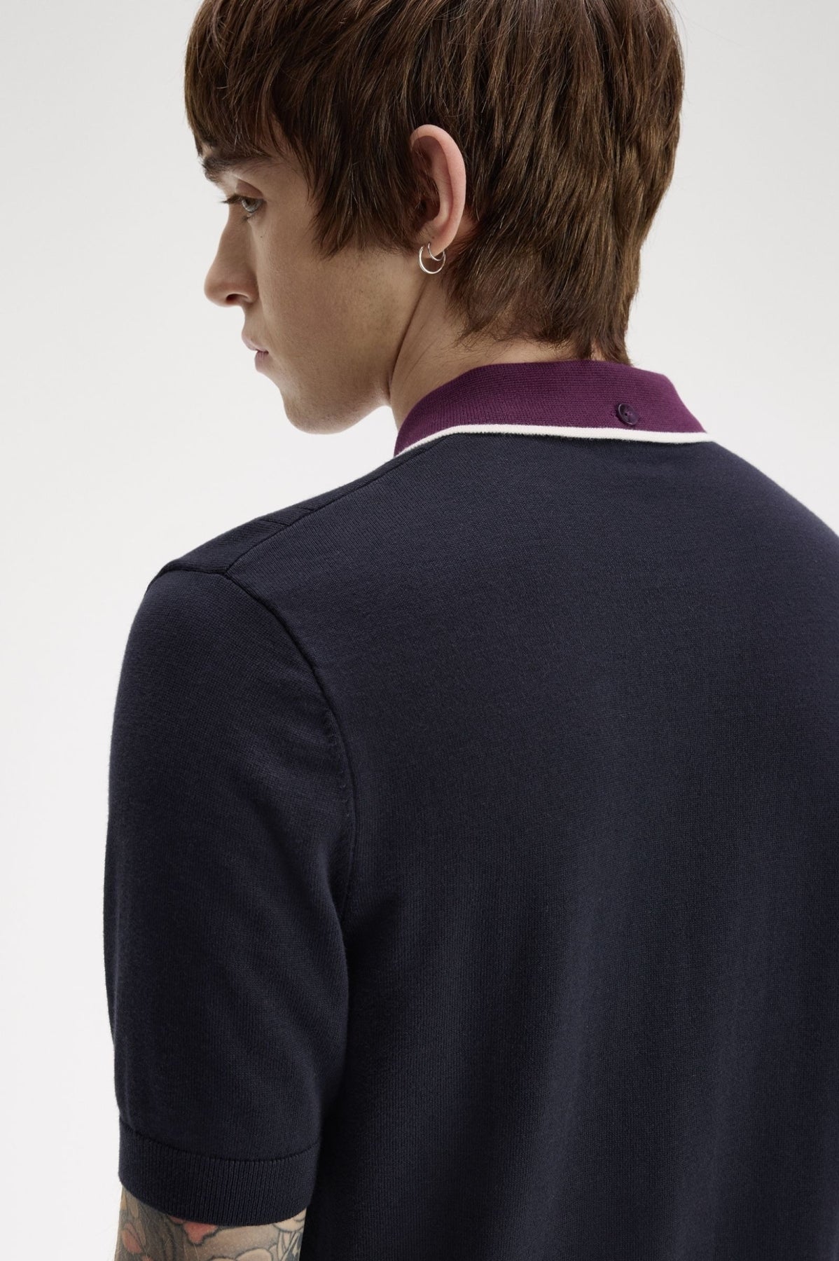 FRED PERRY CABLE KNIT SHIRT en color AZUL  (3)