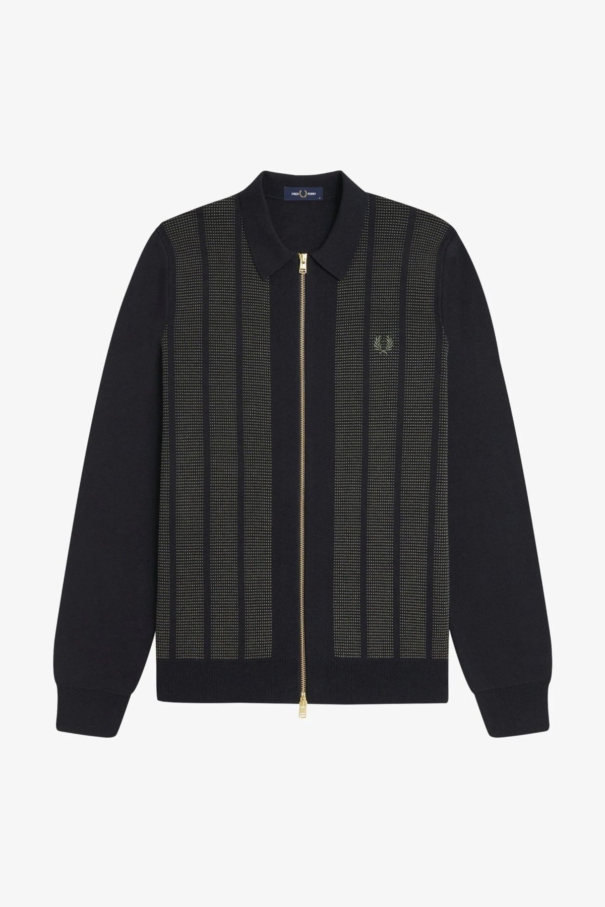 FRED PERRY TEXTURED PANEL ZIP CARDIGAN en color   (1)