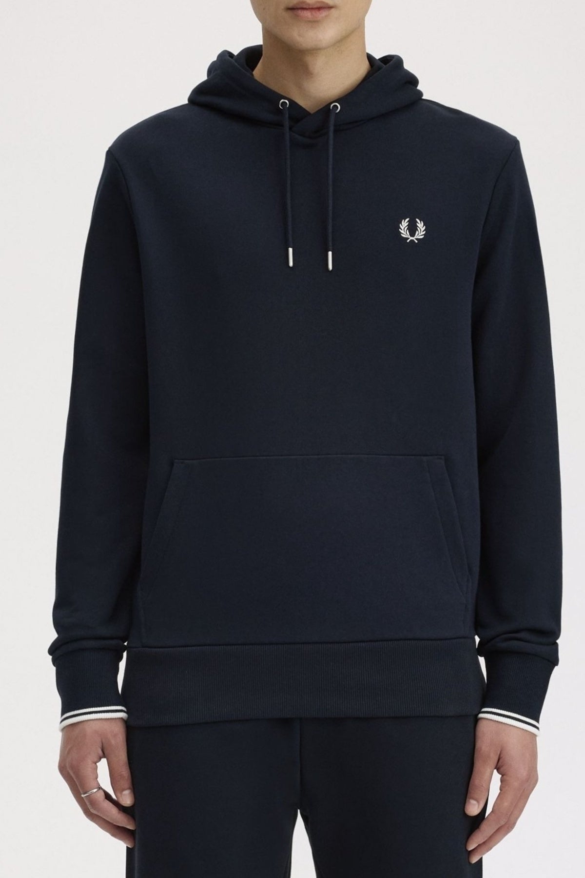 FRED PERRY TIPPED HOODED SWEATSHIRT en color AZUL  (1)