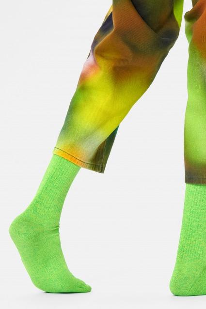 HAPPY SOCKS  IM SOLID THIN CREW SOC en color VERDE  (1)