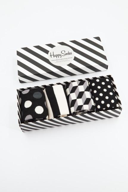 HAPPY SOCKS CLASSIC BLACK WHITE AND SOCK en color NEGRO  (1)