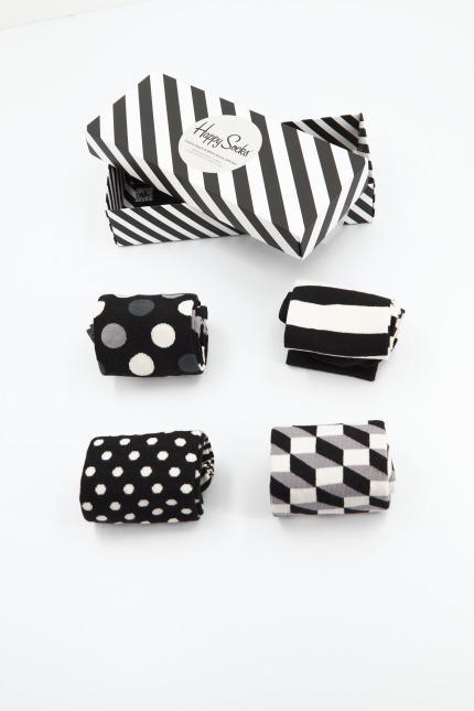 HAPPY SOCKS CLASSIC BLACK WHITE AND SOCK en color NEGRO  (2)