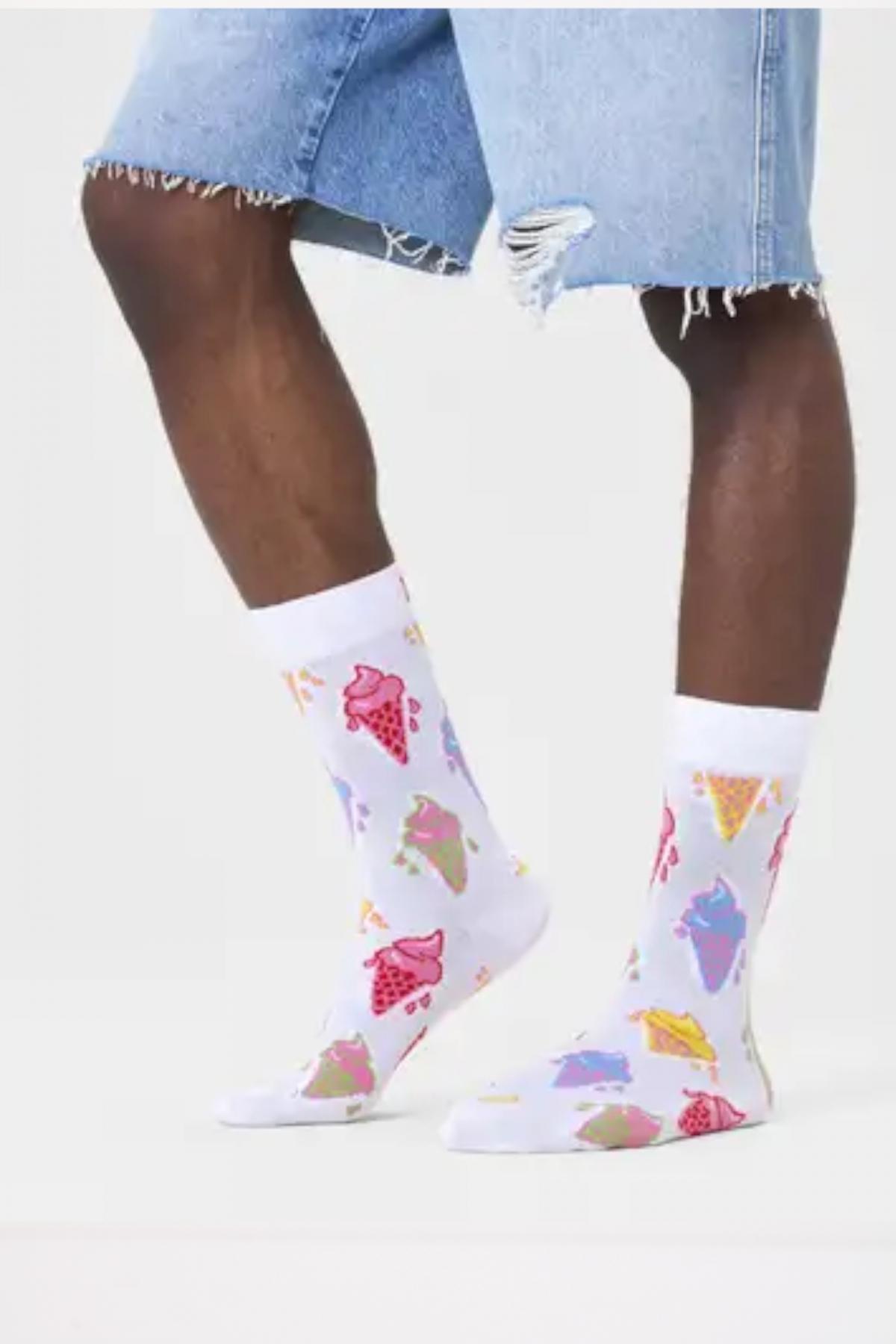 HAPPY SOCKS  ICE CREAM en color BLANCO  (2)