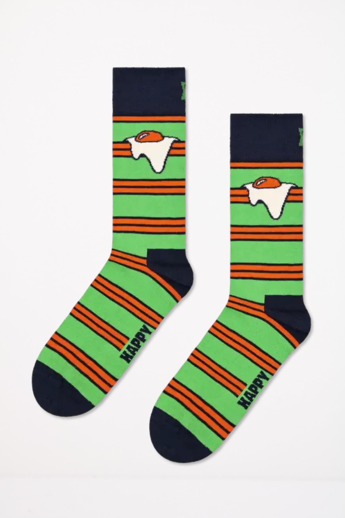 HAPPY SOCKS EGG ON STRIPE en color VERDE  (1)