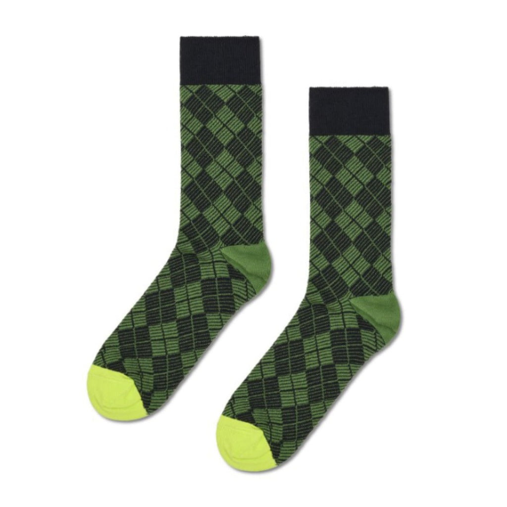 HAPPY SOCKS  MINI ARGYLE JAQUARD en color VERDE  (3)