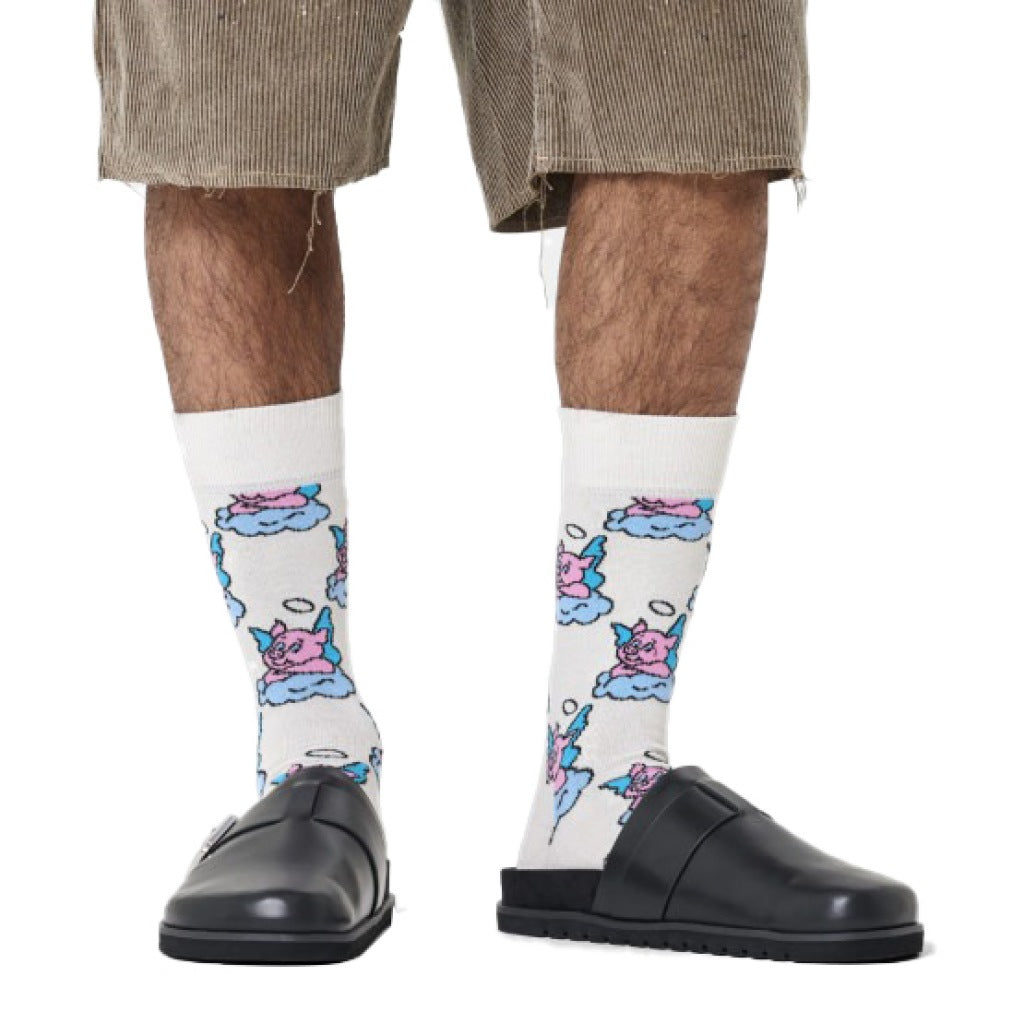 HAPPY SOCKS  GOOD PIG  en color BLANCO  (4)