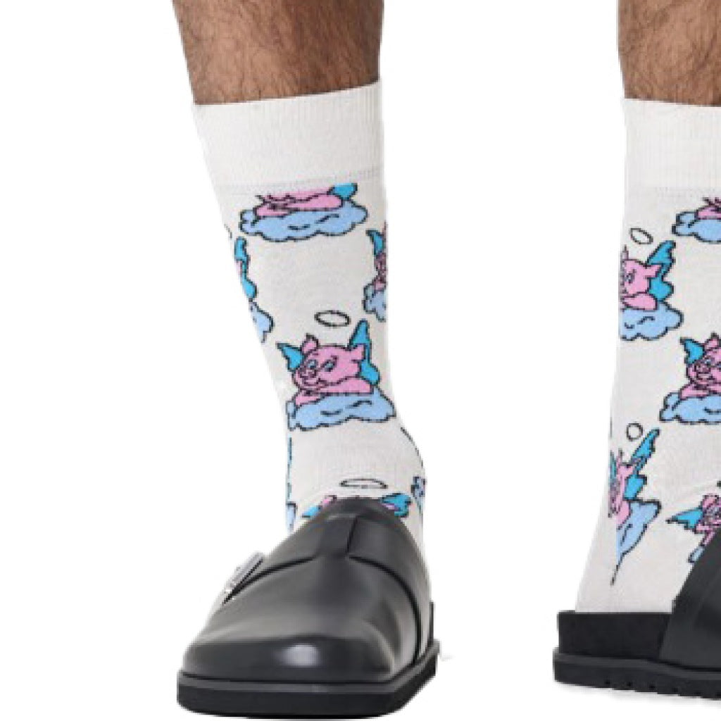 HAPPY SOCKS  GOOD PIG  en color BLANCO  (5)