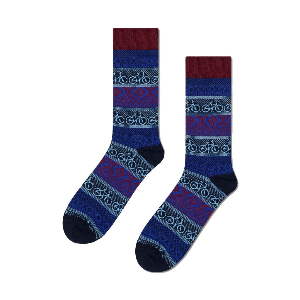 HAPPY SOCKS BIKE JAQUARD en color AZUL  (4)
