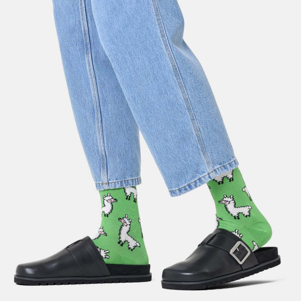 HAPPY SOCKS LLAMA en color VERDE  (5)