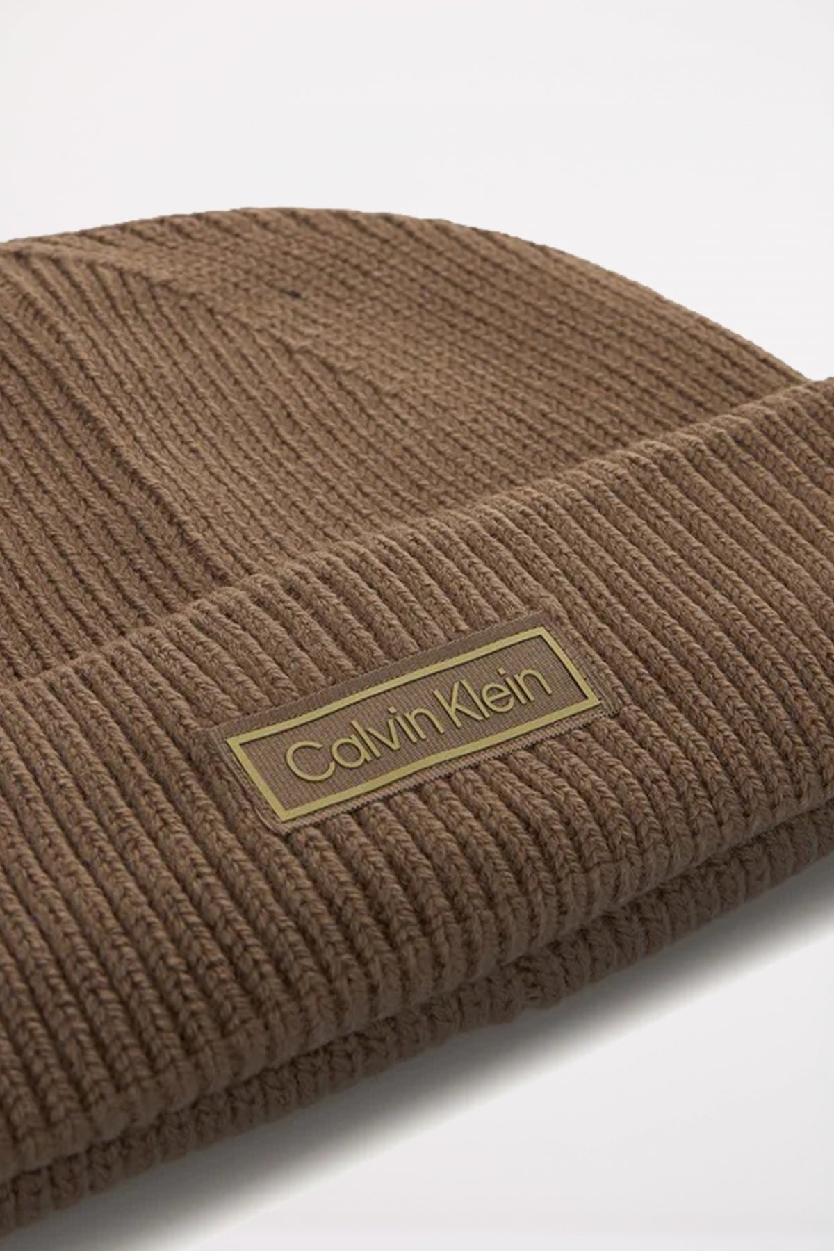 CALVIN KLEIN PATCH CHUNKY RIB COTTON en color MARRON  (2)