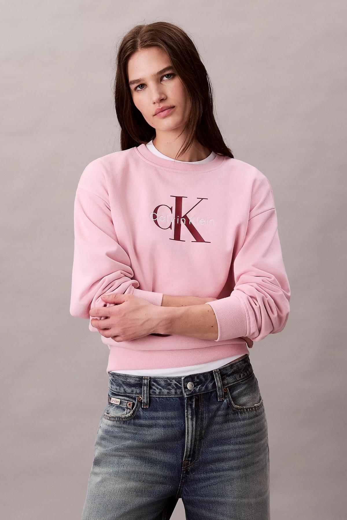 CALVIN KLEIN  LS MONOLOGO FRENCH TERRY en color ROSA  (1)
