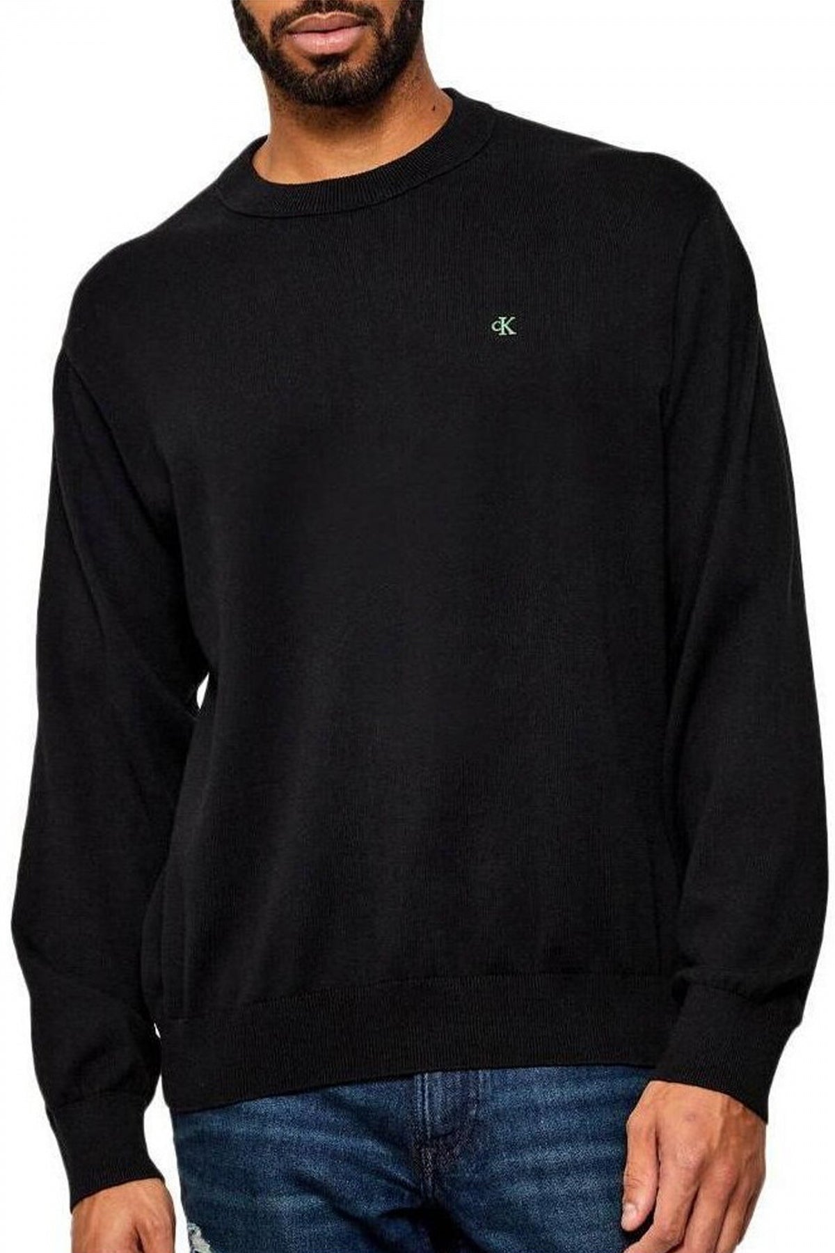 CALVIN KLEIN COTTON CREWNK SWEA en color NEGRO  (1)