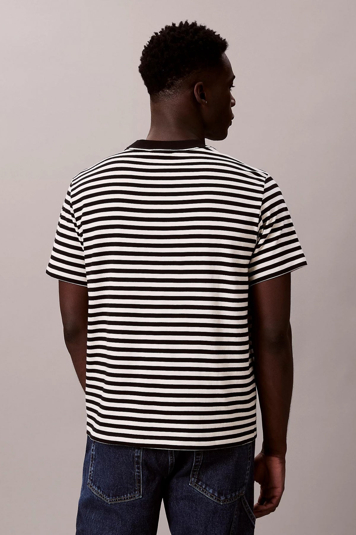 CALVIN KLEIN SS S STRIPE JERSEY MON en color NEGRO  (2)
