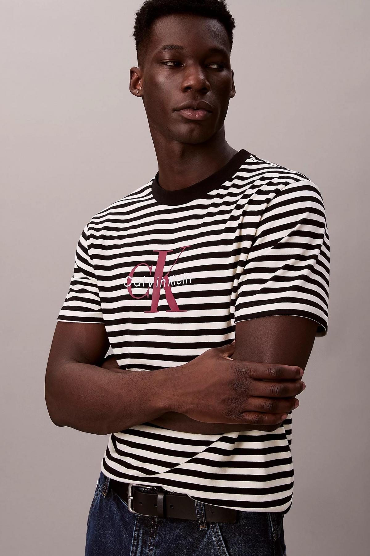 CALVIN KLEIN SS S STRIPE JERSEY MON en color NEGRO  (3)