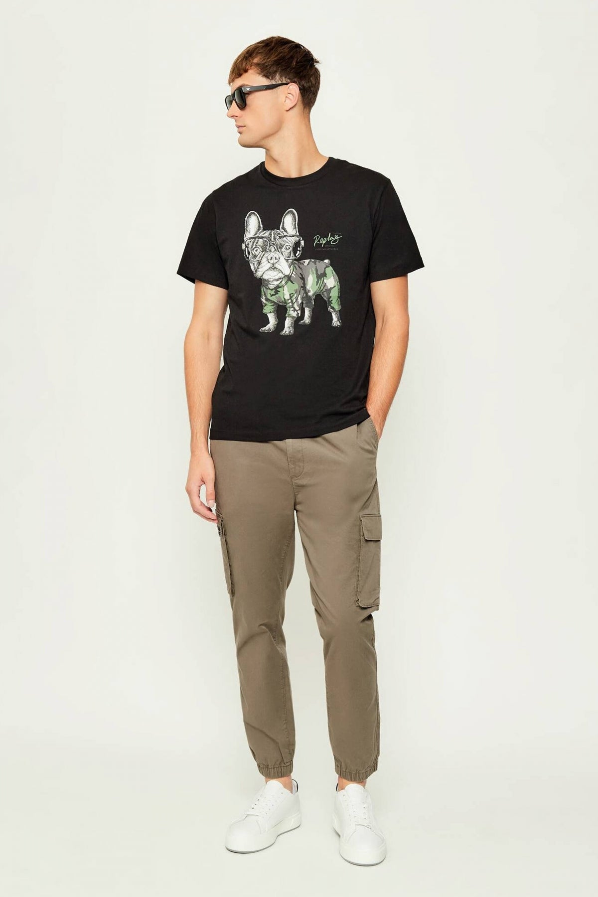 CALVIN KLEIN SKINNY ELASTIC TWILL CAR en color MARRON  (4)