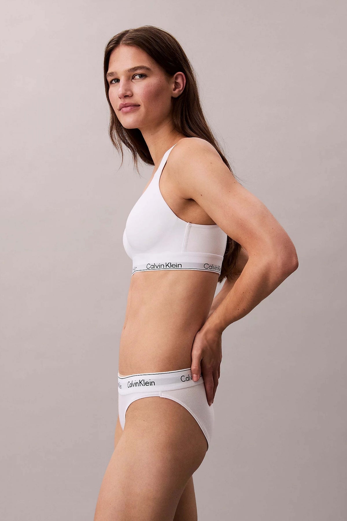 CALVIN KLEIN LIFT BRALETTE ICON COTTON MODAL en color BLANCO  (2)
