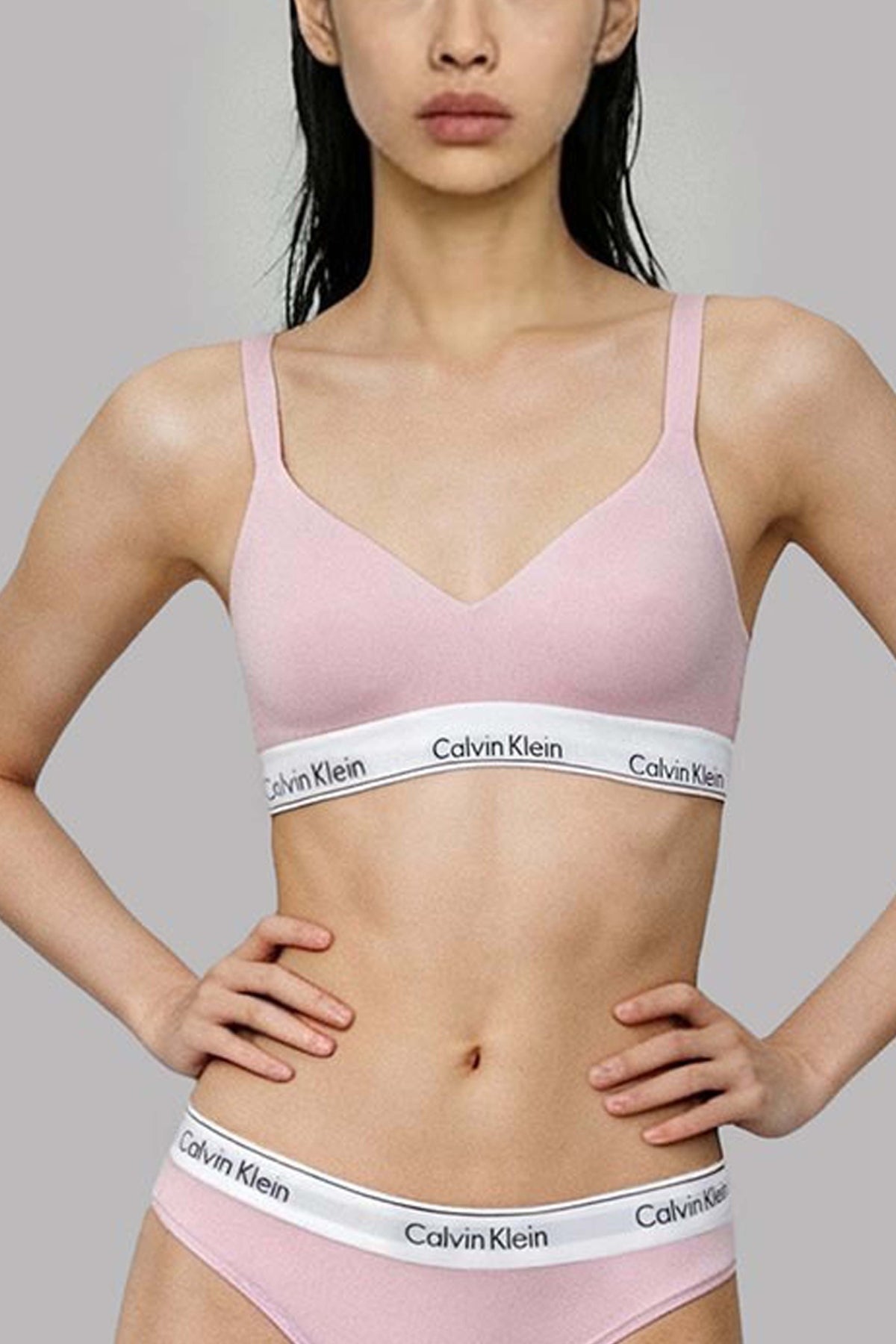 CALVIN KLEIN LIFT BRALETTE ICON COTTON MODAL en color ROSA  (1)