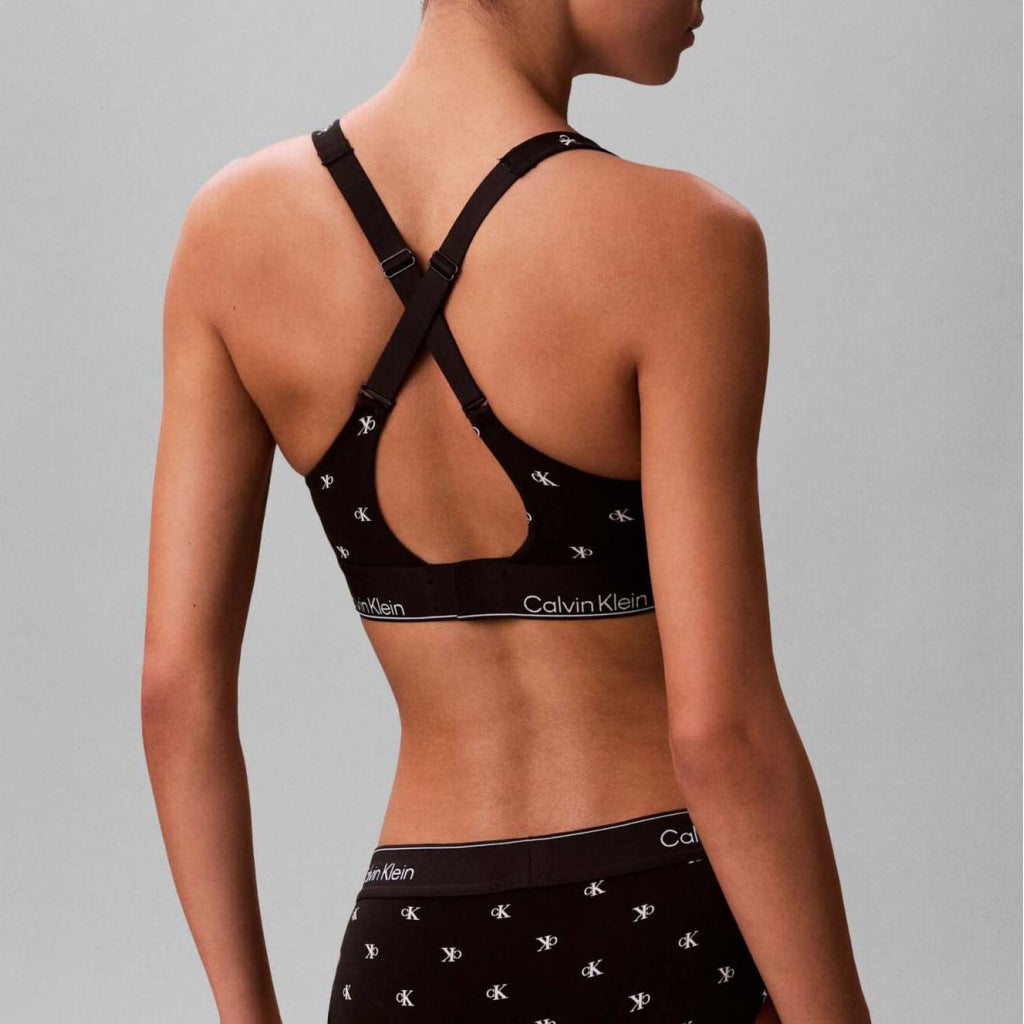 CALVIN KLEIN LIFT BRALETTE ICON COTTON MODAL en color NEGRO  (5)