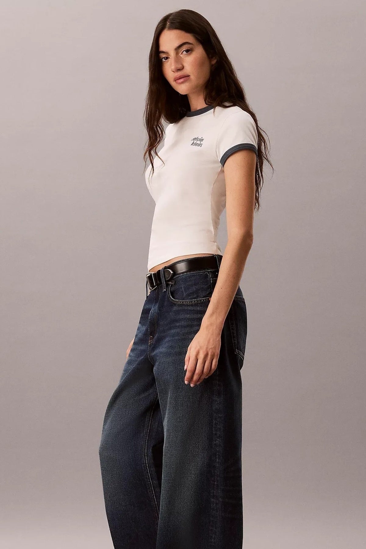 CALVIN KLEIN LVGG SS SLIM LOGO RINGER TEE en color BLANCO  (3)