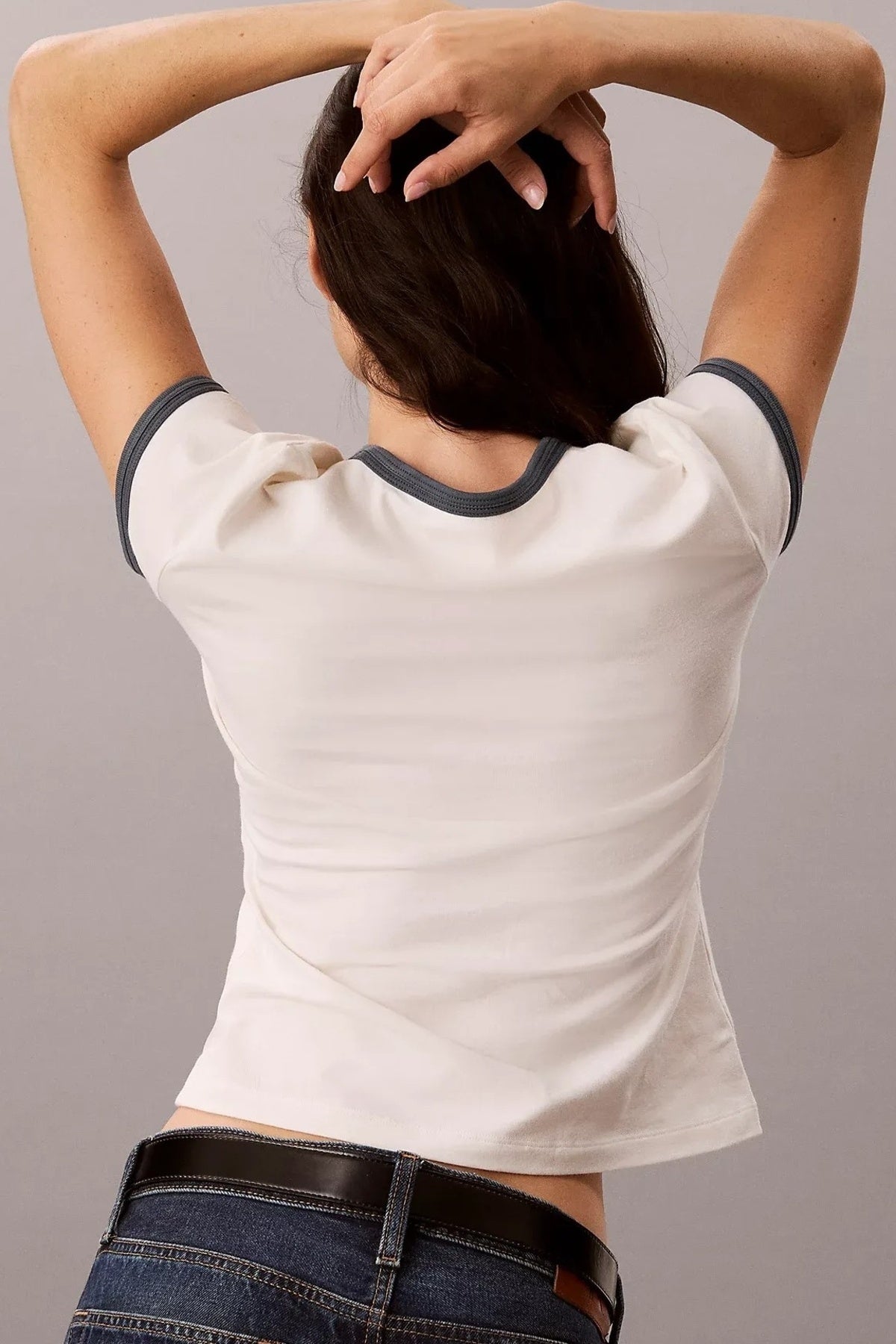 CALVIN KLEIN LVGG SS SLIM LOGO RINGER TEE en color BLANCO  (4)