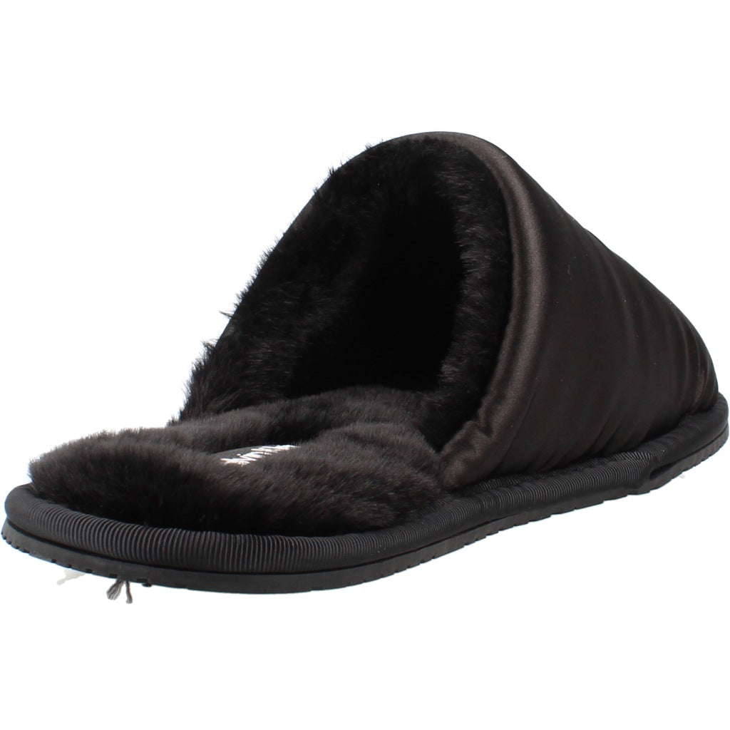 CALVIN KLEIN HWHW HOTEL SLIPPER SATIN en color NEGRO  (3)
