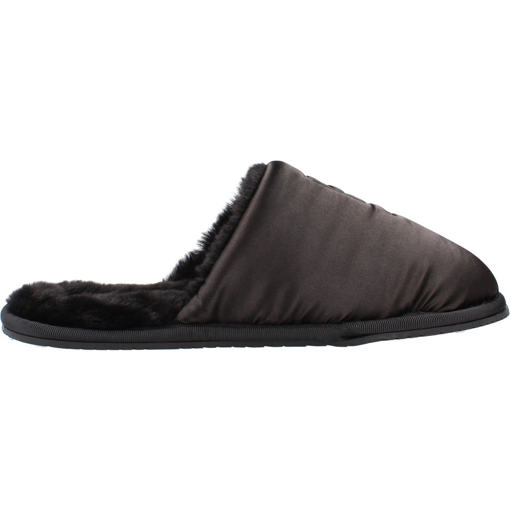 CALVIN KLEIN HWHW HOTEL SLIPPER SATIN en color NEGRO  (4)