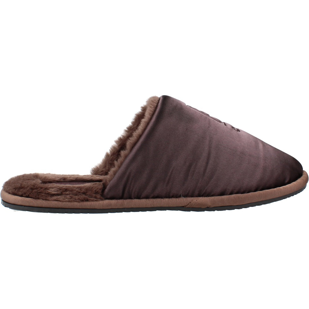 CALVIN KLEIN HWHW HOTEL SLIPPER SATIN en color MARRON  (4)