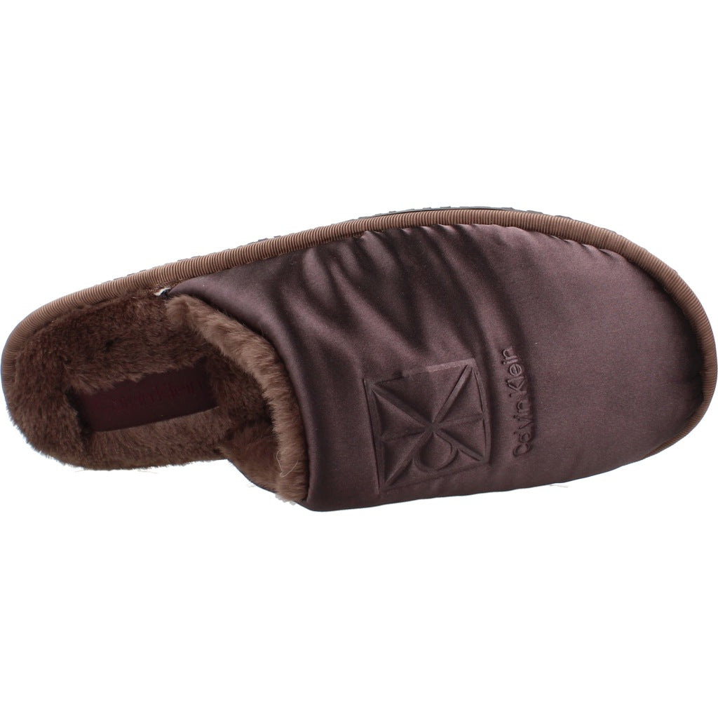 CALVIN KLEIN HWHW HOTEL SLIPPER SATIN en color MARRON  (7)