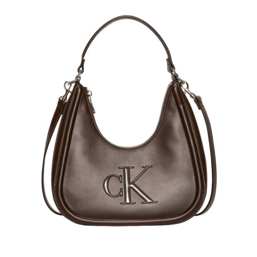 CALVIN KLEIN LVFG BOLD CK SMALL CRESCENT B en color MARRON  (4)