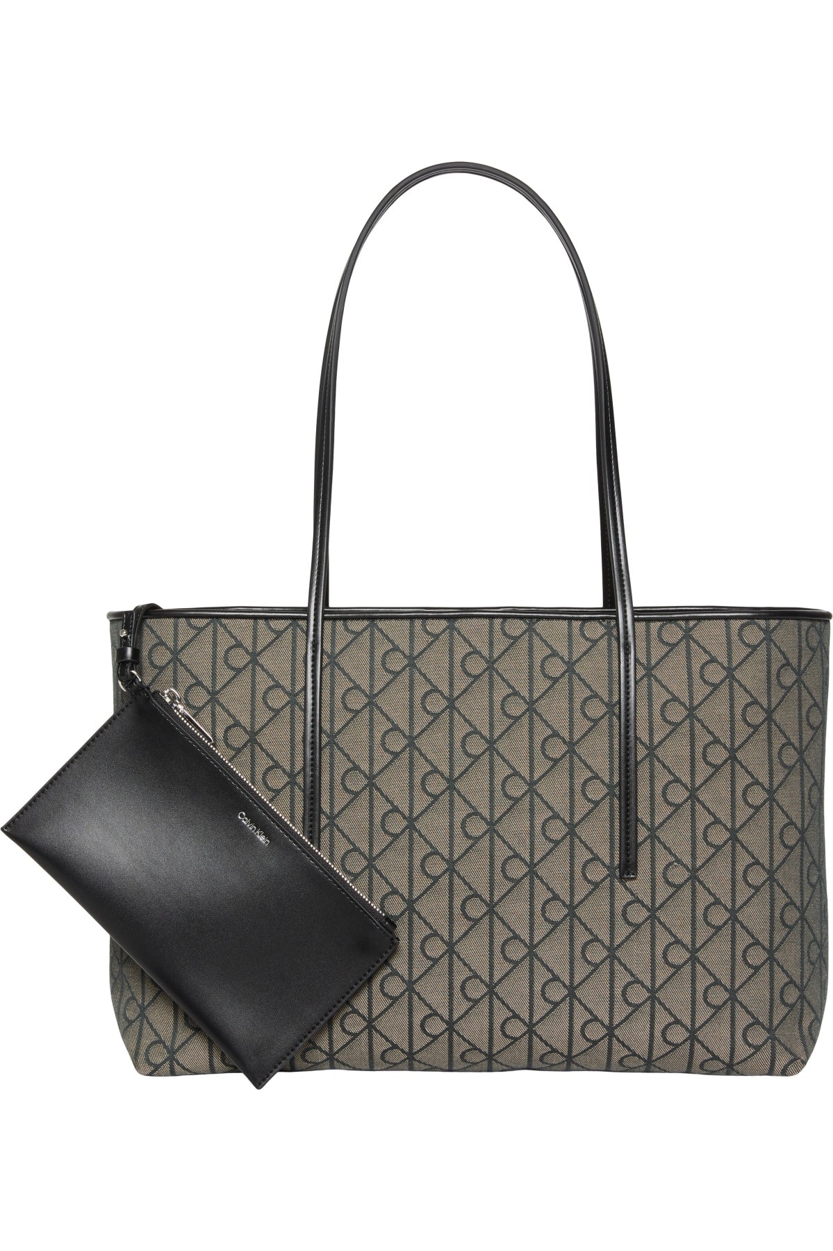 CALVIN KLEIN LVFG EMBLEM AOP JACQUARD TOTE en color MARRON  (1)