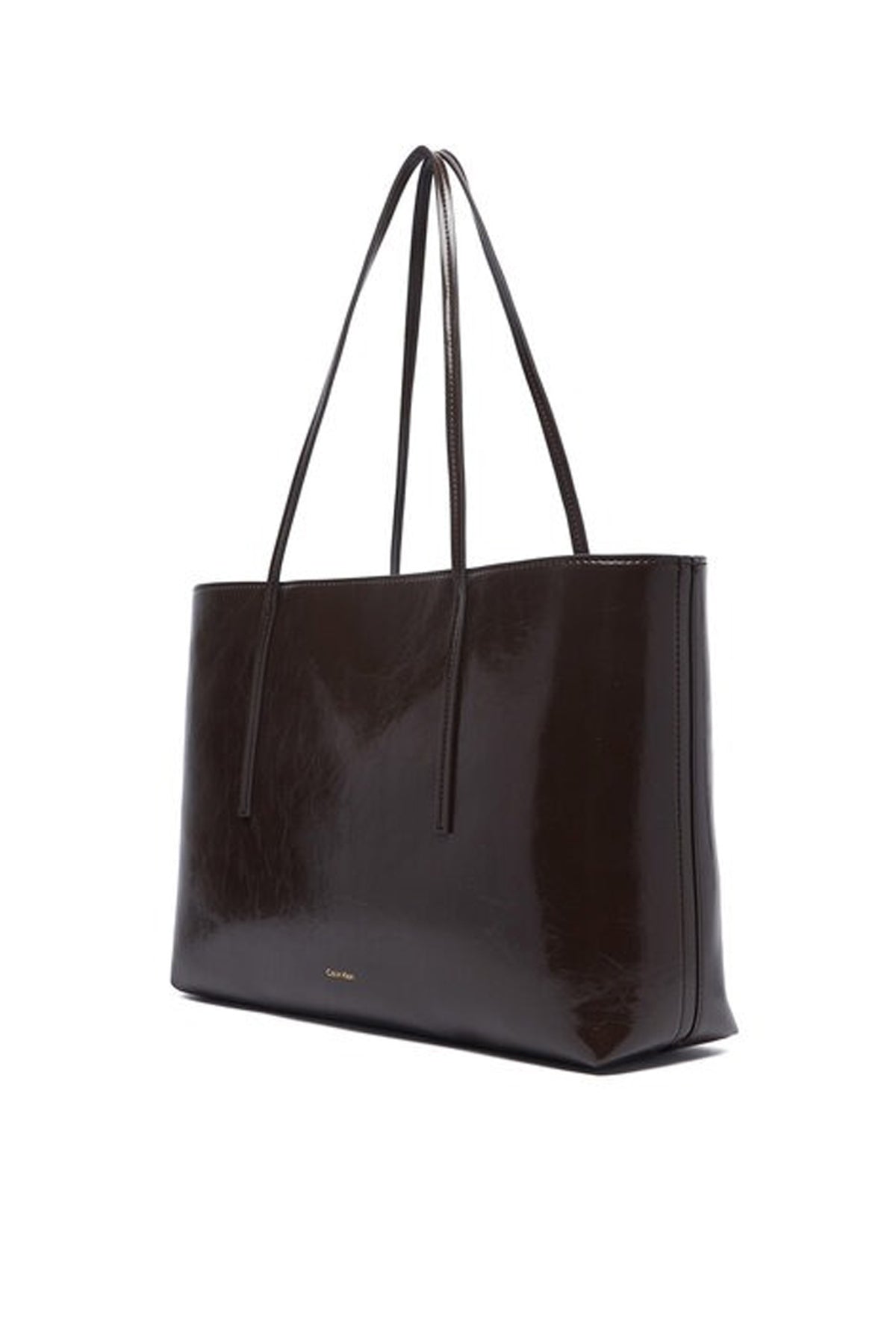 CALVIN KLEIN LVFG FOIL LOGO GLOSSY TOTE PO en color MARRON  (2)