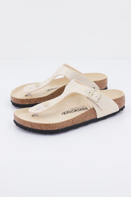 BIRKENSTOCK GIZEH MF SHINY PYTHON en color ORO  (1)