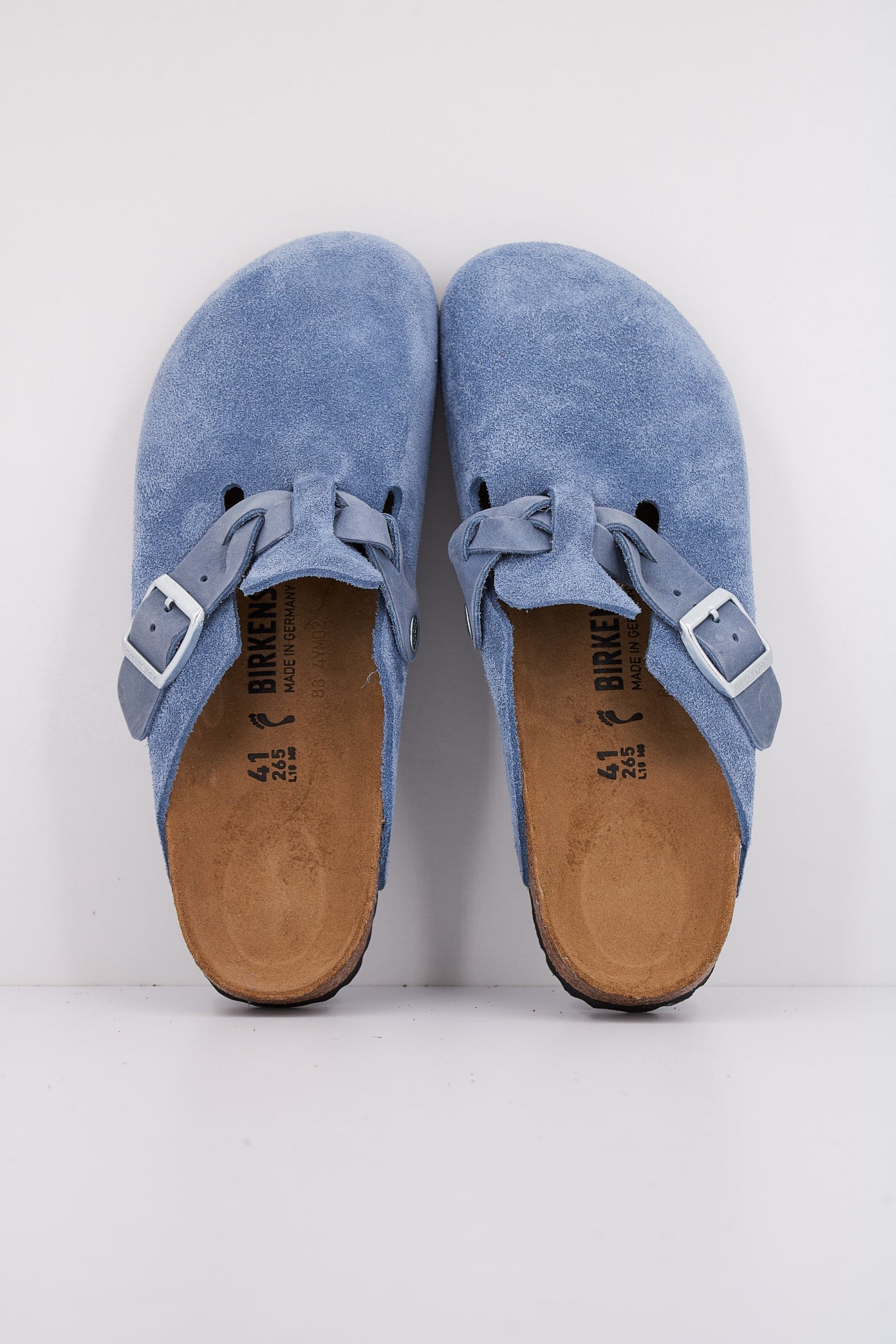 BIRKENSTOCK BOSTON BRAIDED SUEDE en color AZUL  (3)