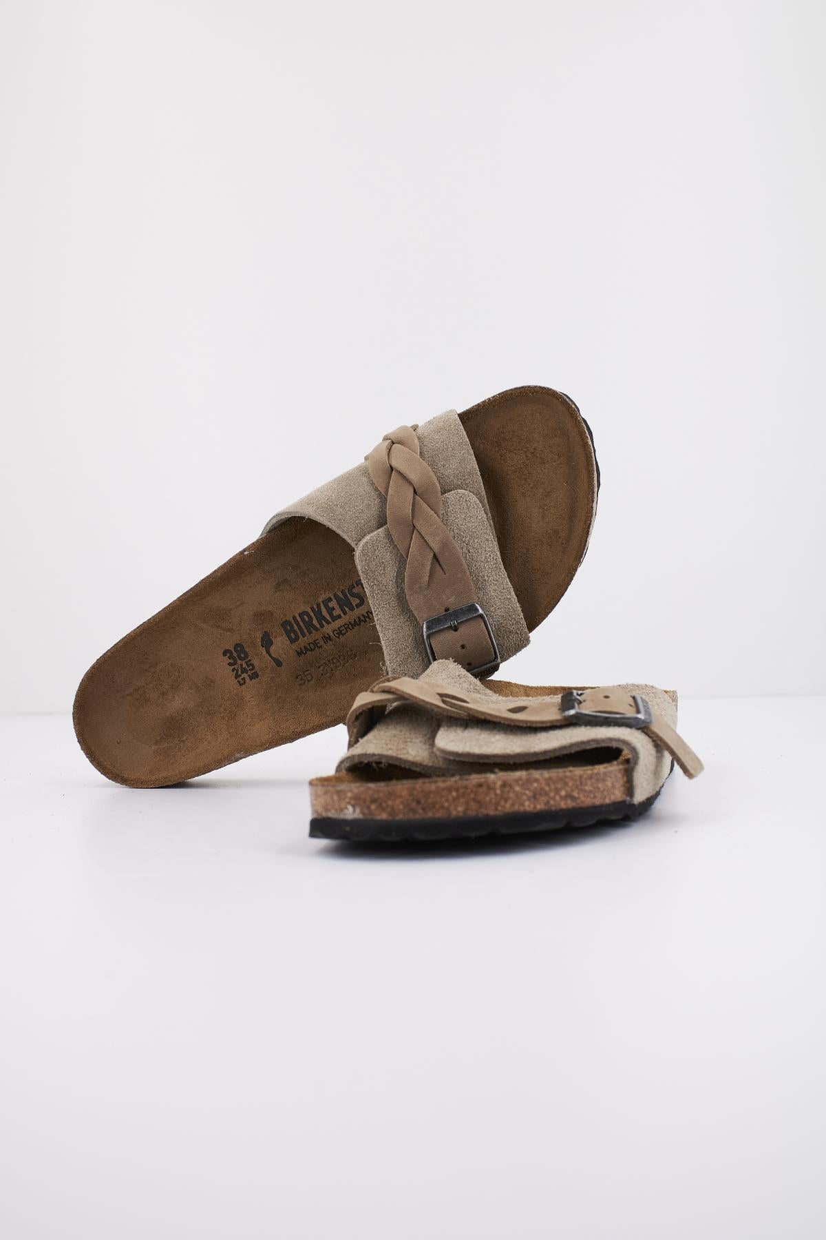 BIRKENSTOCK PULA BRAIDED SUEDE LEATHE en color BEIS  (4)