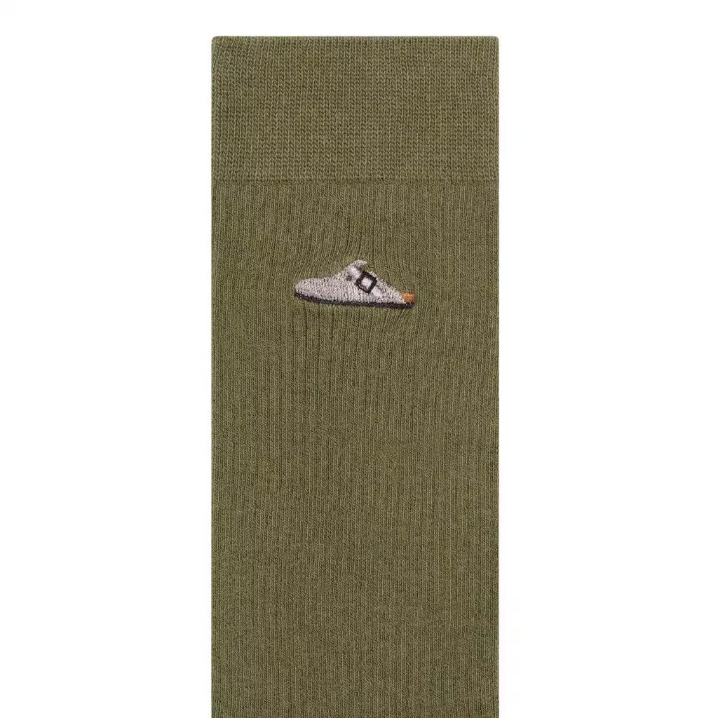 BIRKENSTOCK COTTON RIBBED SOCKS en color VERDE  (4)