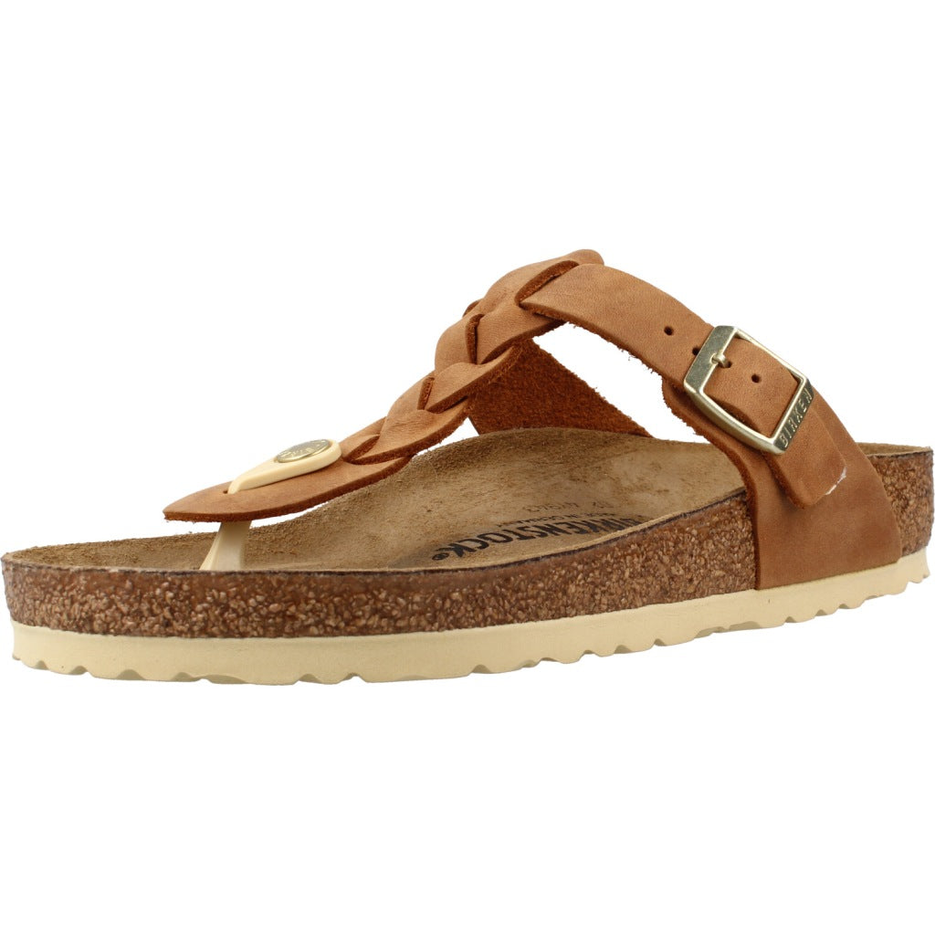 BIRKENSTOCK GIZEH BRAIDED NATURAL LEA en color MARRON CLARO  (1)