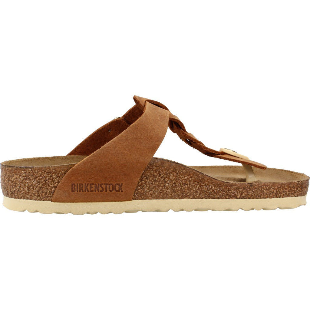BIRKENSTOCK GIZEH BRAIDED NATURAL LEA en color MARRON CLARO  (4)