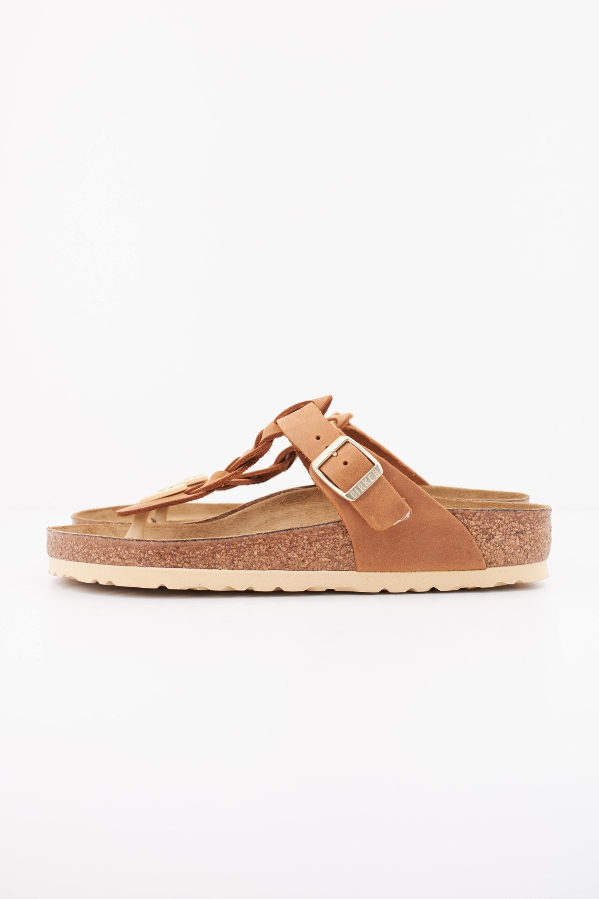 BIRKENSTOCK GIZEH BRAIDED NATURAL LEA en color MARRON CLARO  (1)