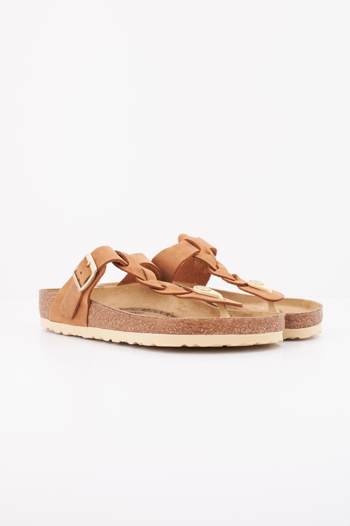 BIRKENSTOCK GIZEH BRAIDED NATURAL LEA en color MARRON CLARO  (2)