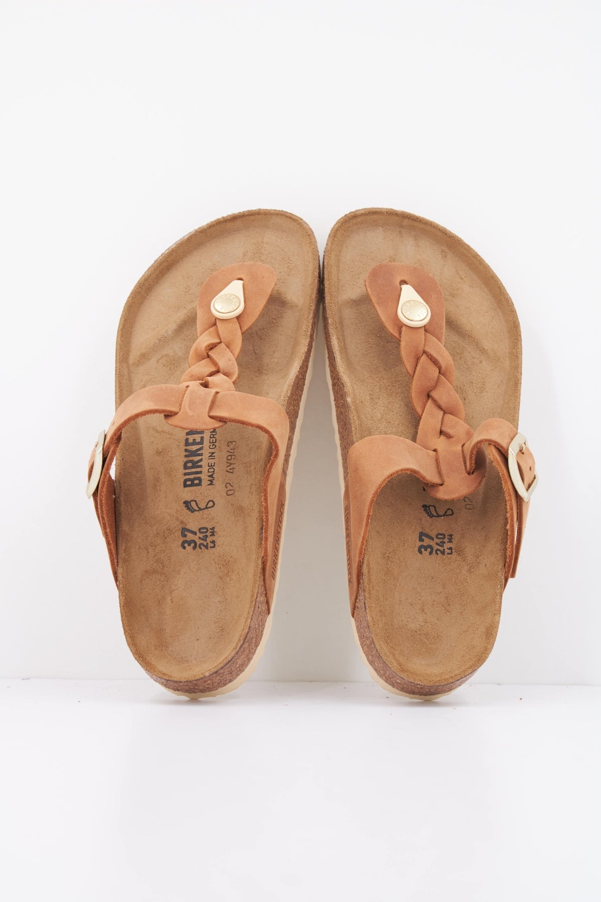 BIRKENSTOCK GIZEH BRAIDED NATURAL LEA en color MARRON CLARO  (3)