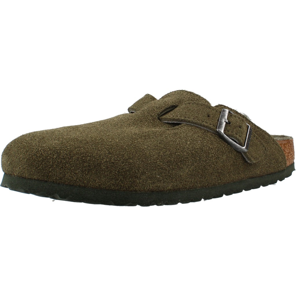 BIRKENSTOCK BI BOSTON SHEARLING SUEDE en color VERDE  (1)