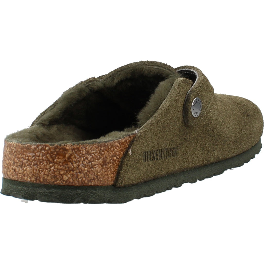 BIRKENSTOCK BI BOSTON SHEARLING SUEDE en color VERDE  (3)