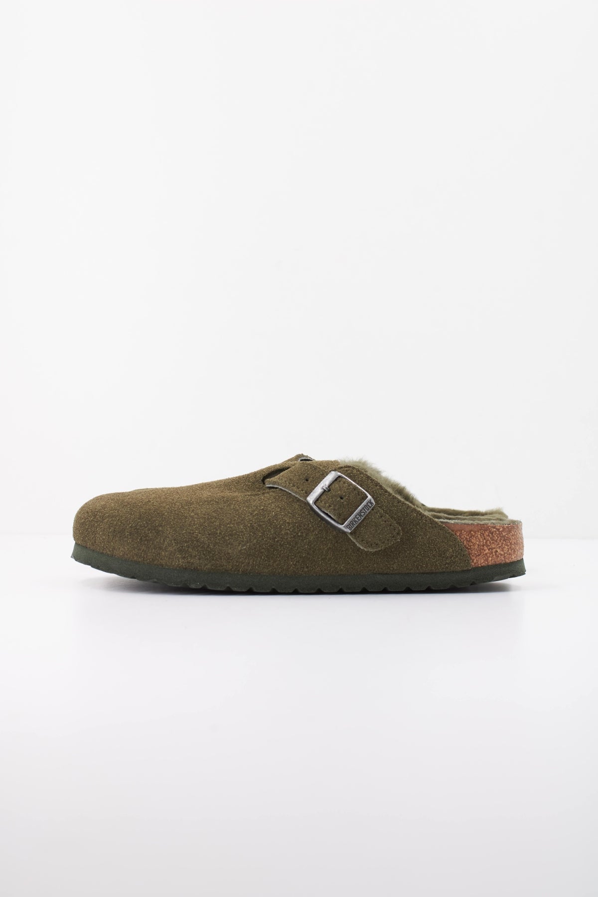 BIRKENSTOCK BI BOSTON SHEARLING SUEDE en color VERDE  (1)