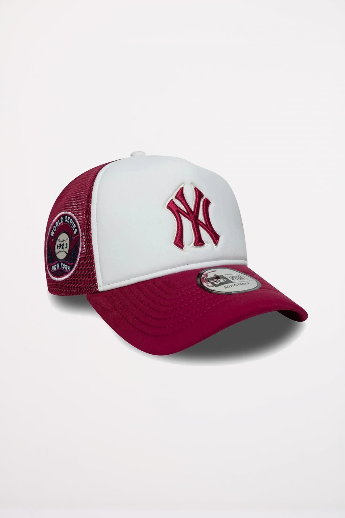 NEW ERA NEW YORK YANKEES MLB WORLD SERIES DARK RED FORTY E-FRAME TRUCKE en color BLANCO  (1)